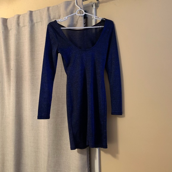 Sparkly blue long sleeved dress - Picture 5 of 6